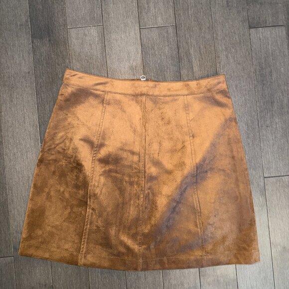Wilfred Free Zip Up A-line Mini Skirt Vegan Suede Size Small - Picture 2 of 3